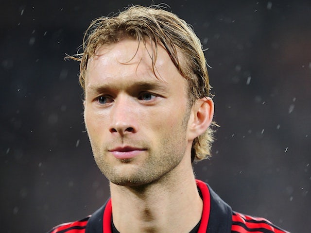 Bayer Leverkusen's Simon Rolfes before a game with Barcelona on February 14, 2012