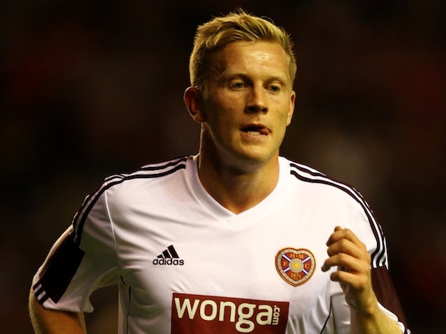 Hearts' Andrew Driver playing against Liverpool on August 30, 2012