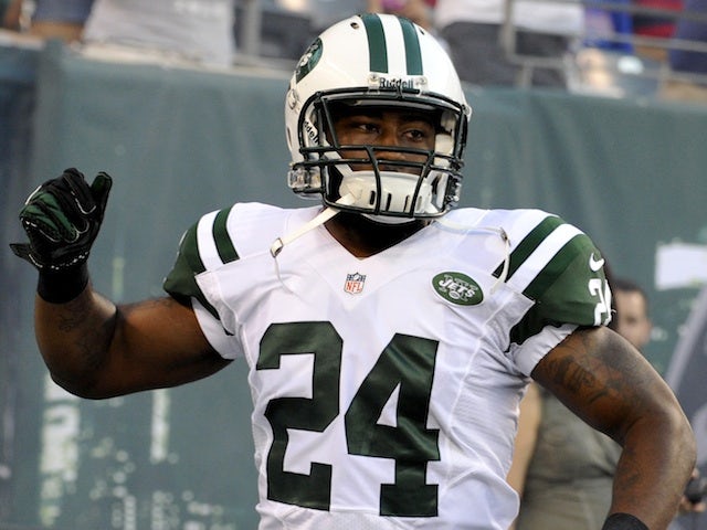 Jets' Darrelle Revis in action against the Giants on August 18, 2012