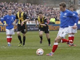 Rangers' Dean Shiels scores a goal against Berwick Rangers on February 23, 2013