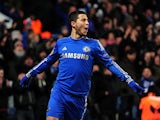 Chelsea's Eden Hazard celebrates scoring the equaliser against Sparta Prague on February 21, 2013