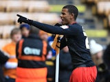 Cardiff forward Frazier Campbell celebrates his goal against Wolves on February 24, 2013