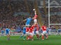 Wales win a line out during their Six Nations match against Italy on February 23, 2013