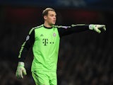 Bayern Munich goalkeeper Manuel Neuer during his side's game against Arsenal on February 19, 2013