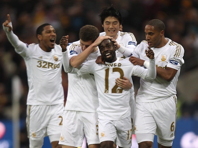 Half-Time Report: Swansea in control at Wembley