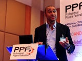 Paul Elliot speaks at the Professional Players Federation conference on October 4, 2010