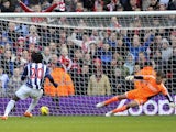 West Brom forward Romelu Lukaku opens the scoring with a penalty against Sunderland on February 23, 2013