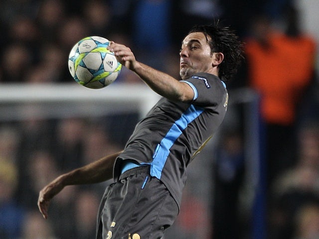 Napoli's Salvatore Aronica in action against Chelsea on March 14, 2012