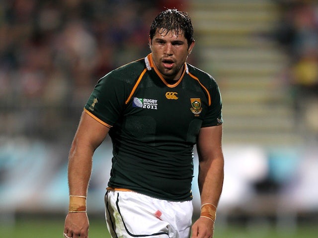 South Africa's Willem Alberts in action against Namibia on September 22, 2011