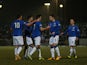 Ranger's Andrew Little is congratulated by team mates after scoring the opening goal against Stirling on February 26, 2013