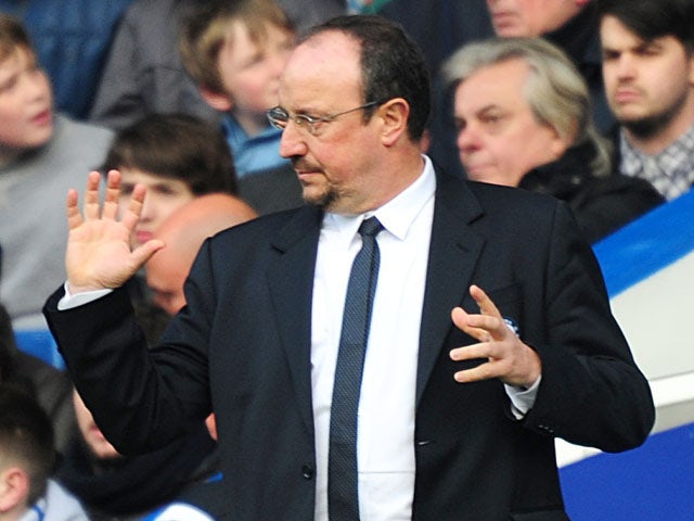Chelsea interim manager Rafael Benitez gestures from the sideline during his side's match with West Brom on March 2, 2013