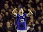 Everton's Kevin Mirallas celebrates scoring the opening goal in the FA Cup 5th round replay against Oldham on February 26, 2013