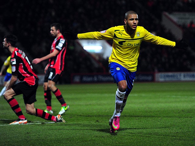 Coventry's Leon Clarke celebrates after scoring the opener against Bournemouth on February 26, 2013