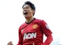 Manchester United's Shinji Kagawa celebrates scoring his third goal against Norwich on March 2, 2013