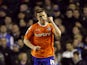 Oldham's Matt Smith celebrates after scoring in the FA Cup 5th round replay against Everton on February 26, 2013
