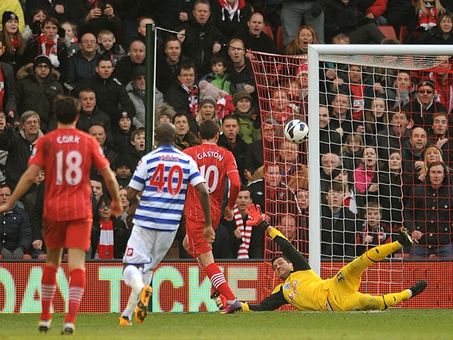 Southampton's Gaston Ramirez scores his side's first goal against QPR on March 2, 2013