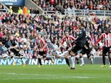 Fulham's Dimitar Berbatov scores a penalty against Sunderland on March 2, 2013