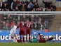 Swansea City's Luke Moore scores the winning goal in his side's match against Newcastle on March 2, 2013