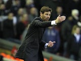 Spurs boss Andre Villas-Boas on the touchline during the match against Liverpool on March 10, 2013