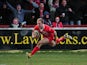 Salford City Reds' Jack Murphy runs clear to score a try against Wakefield Wildcats on March 10, 2013