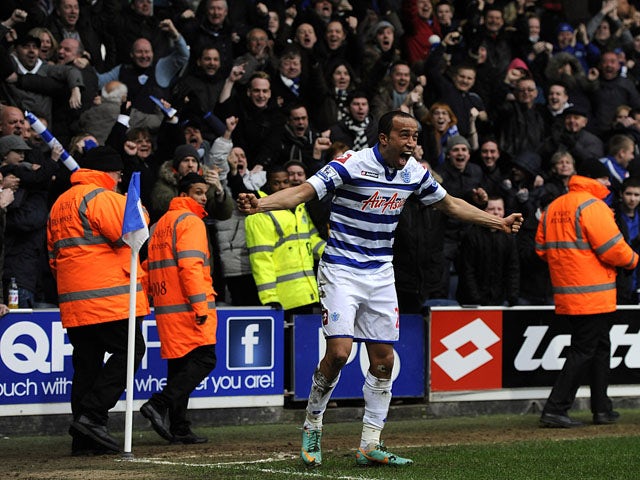 QPR's Andros Townsend celebrates after scoring his side's second goal in their match against Sunderland on March 9, 2013