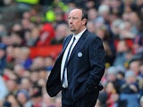 Chelsea boss Rafa Benitez on the touchline during the FA Cup quarter final clash with Manchester United on March 10, 2013