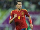 Spain's Sergio Busquets during their match against the Republic of Ireland on June 14, 2012