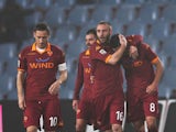Erik Lamela celebrates after scoring for Roma in their match with Udinese on March 9, 2013
