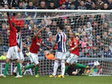 Swansea City's Luke Moore celebrates scoring the opening goal of the game against West Brom on March 9, 2013