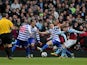 Aston Villa's Andreas Weimann scores his side's second goal in their Premier League match with QPR on March 16, 2013