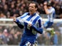 Brighton's David Lopez celebrates scoring his sides second goal in their Championship clash with Crystal Palace on March 17, 2013