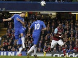 Chelsea's Frank Lampard scores with his head against West Ham in the Premier League match on March 17, 2013