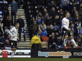 Derby's Chris Martin celebrates his goal against Leicester on March 16, 2013