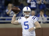 Indianapolis Colts quarterback Drew Stanton during a warmup before his side's match against the Detroit Lions on December 2, 2012