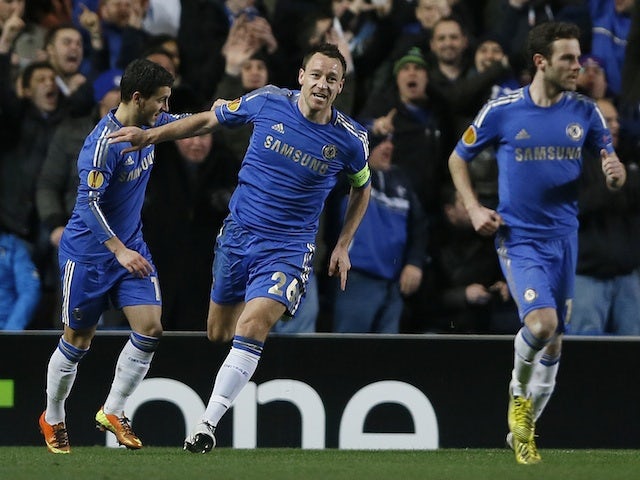 Chelsea captain John Terry celebrates a goal against Steaua Bucharest on March 14, 2013