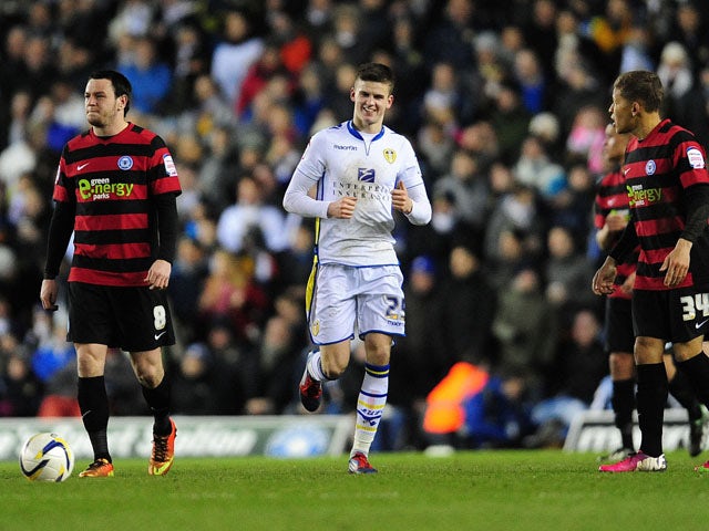 Leeds United's Sam Byram after scoring against Peterborough on March 12, 2013