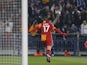 Galatasaray's Burak Yilmaz celebrates scoring his side's second goal against Schalke on March 12, 2013