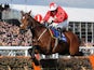 The New One jumps the last fence during Ladies Day at the 2013 Cheltenham Festival on March 13, 2013