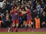 Steaua Bucharest's Vlad Chiriches celebrates equalising against Chelsea on March 14, 2013