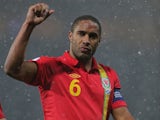 Wales' Ashley Williams celebrates the win over Scotland on March 22, 2013