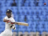 India's Cheteshwar Pujara plays a show against New Zealand on September 3, 2012