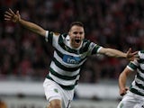 Sporting's Diego Capel celebrates scoring against Athletic Bilbao on April 19, 2012