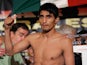 Mexican boxer Erik Morales during a weigh in on August 3, 2007