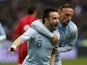 France's Mathieu Valbuena celebrates scoring during his side's World Cup qualifying match with Georgia on March 22, 2013
