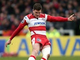 Gloucester's Freddie Burns kicks a penalty against London Welsh on March 23, 2013