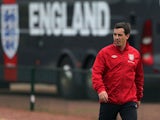 England coach Gary Neville before a training session on October 11, 2012