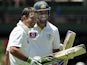 Ricky Ponting and Mike Hussey in action on January 25, 2012