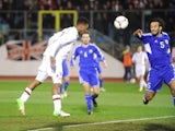 England's Daniel Sturridge scores his side's seventh goal in their World Cup qualifier with San Marino on March 22, 2013