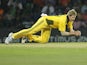 Australia's Steve Smith dives for a catch to dismiss Sri Lankan batsman Dinesh Chandimal on August 8, 2011
