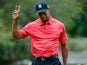 Tiger Woods waves to the crowd on the final day at the Arnold Palmer Invitational on March 24, 2013